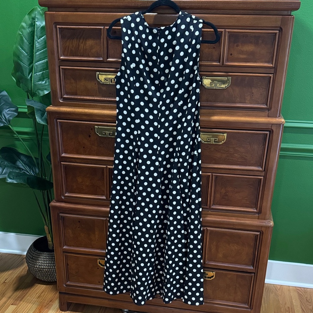 Zara Black and White Polka Dot Midi Dress Fall 2025 - Picture 3 of 6